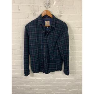 FatFace Women's Plaid Flannel Button Up Shirt Long Sleeve Green/Blue Size Medium